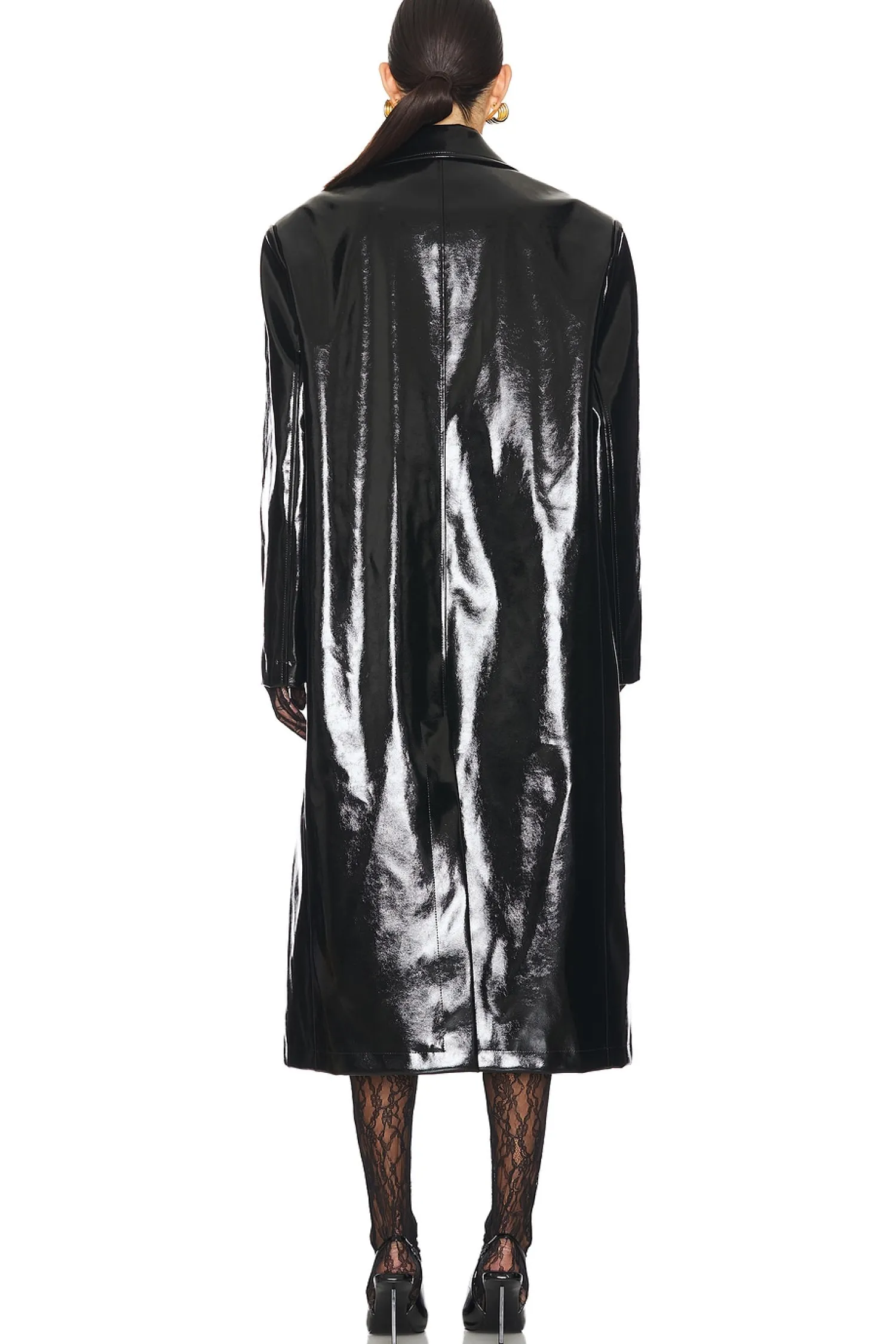 Women MSGM Jackets & Coats>Patent Faux Leather Coat
