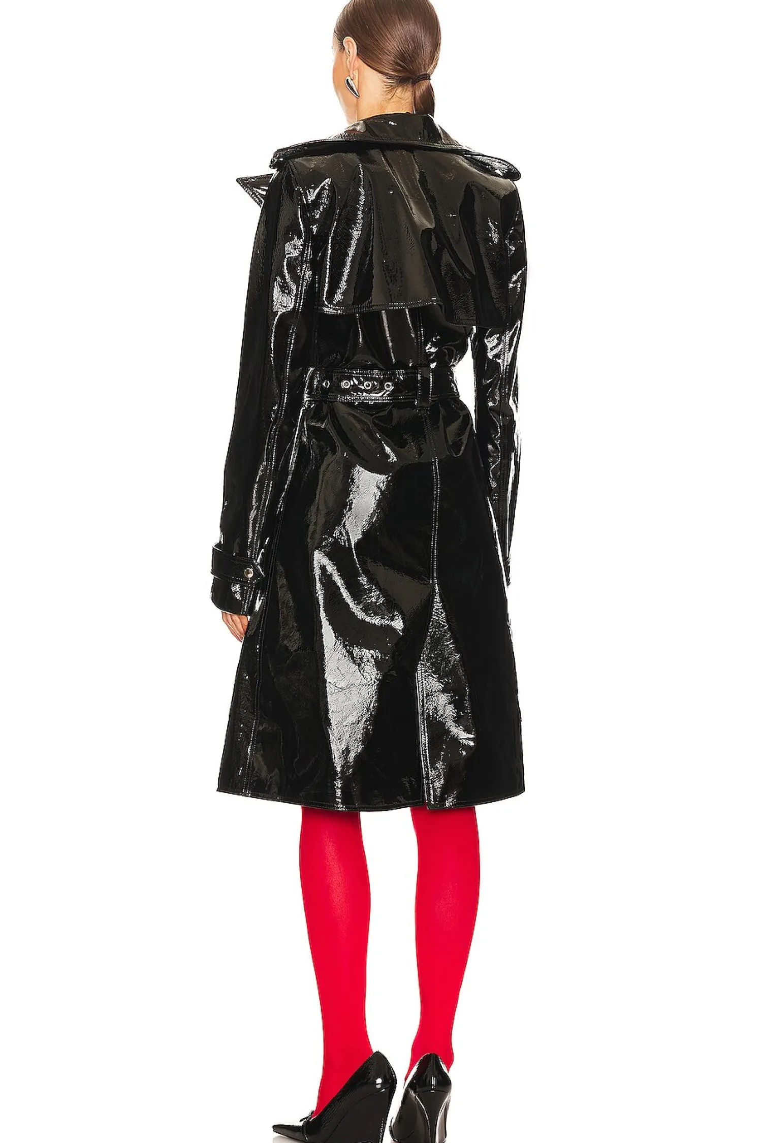 Women LaQuan Smith Jackets & Coats>Patent Leather Trench Coat