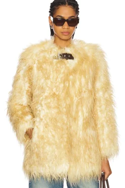 Women Apparis Jackets & Coats>Petra Faux Mongolian Fur Short Coat