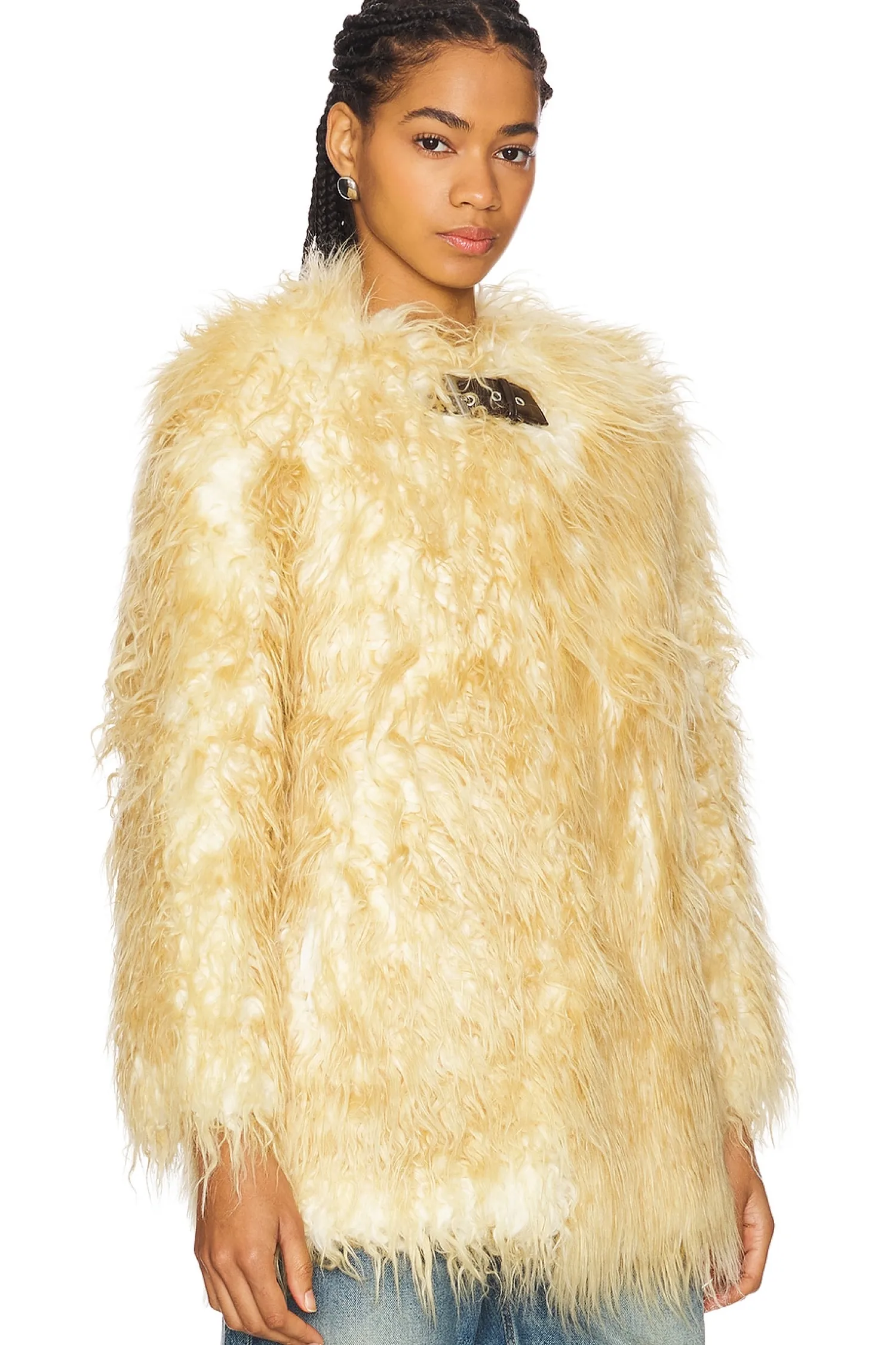 Women Apparis Jackets & Coats>Petra Faux Mongolian Fur Short Coat