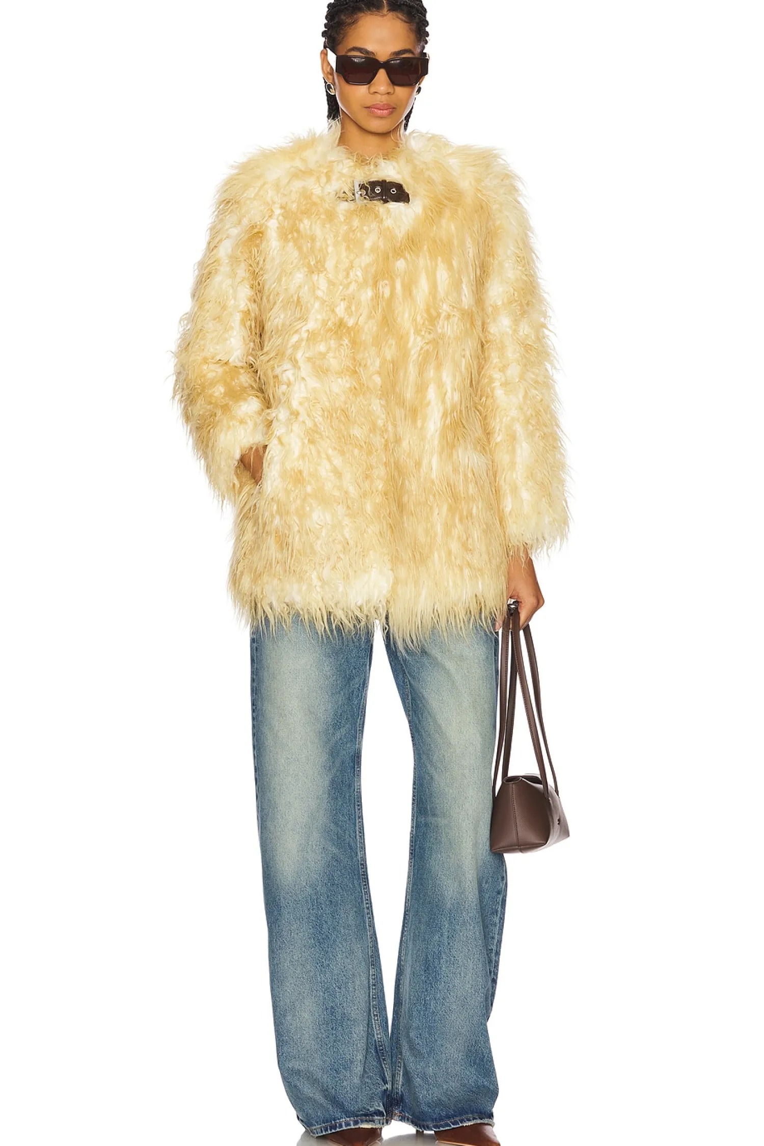 Women Apparis Jackets & Coats>Petra Faux Mongolian Fur Short Coat