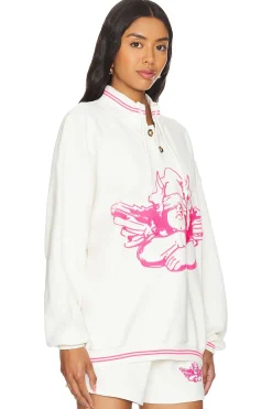 Women Boys Lie Loungewear>Pink Cherub University Henley Crewneck