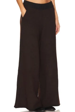 Women WeWoreWhat Pants|Loungewear>Piped Wide Leg Pull On Knit Pant