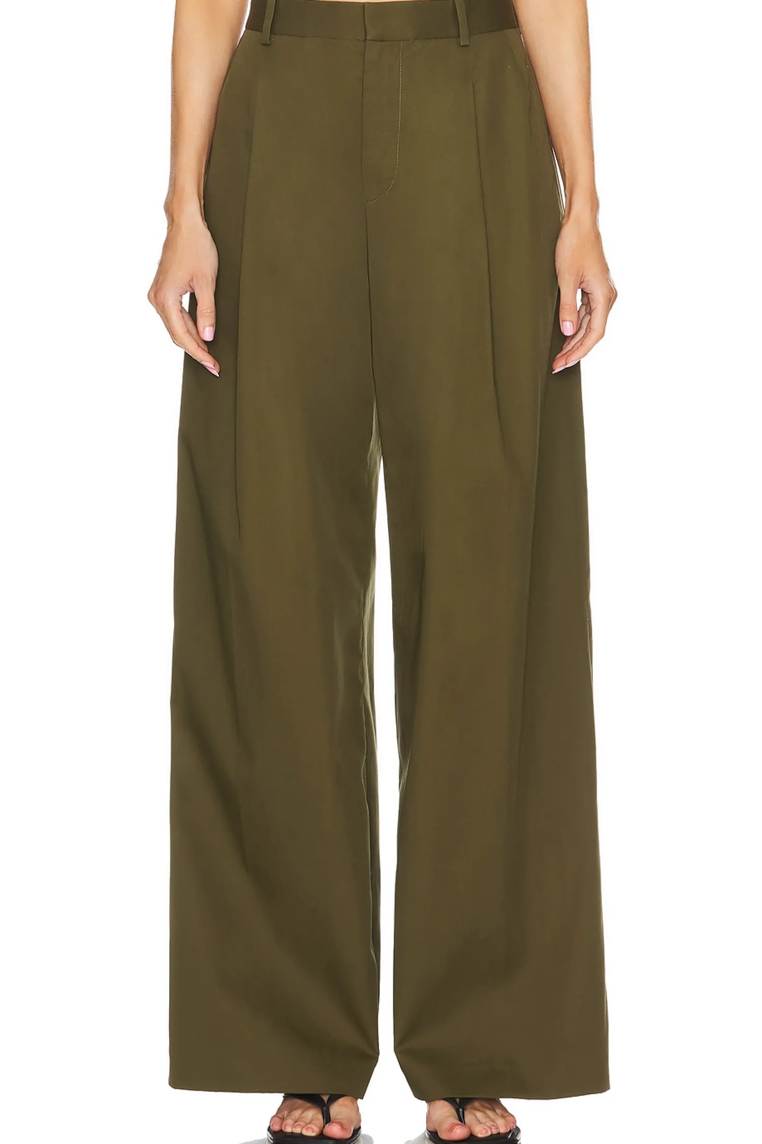 Women FRAME Pants>Pleated Wide Leg Pant