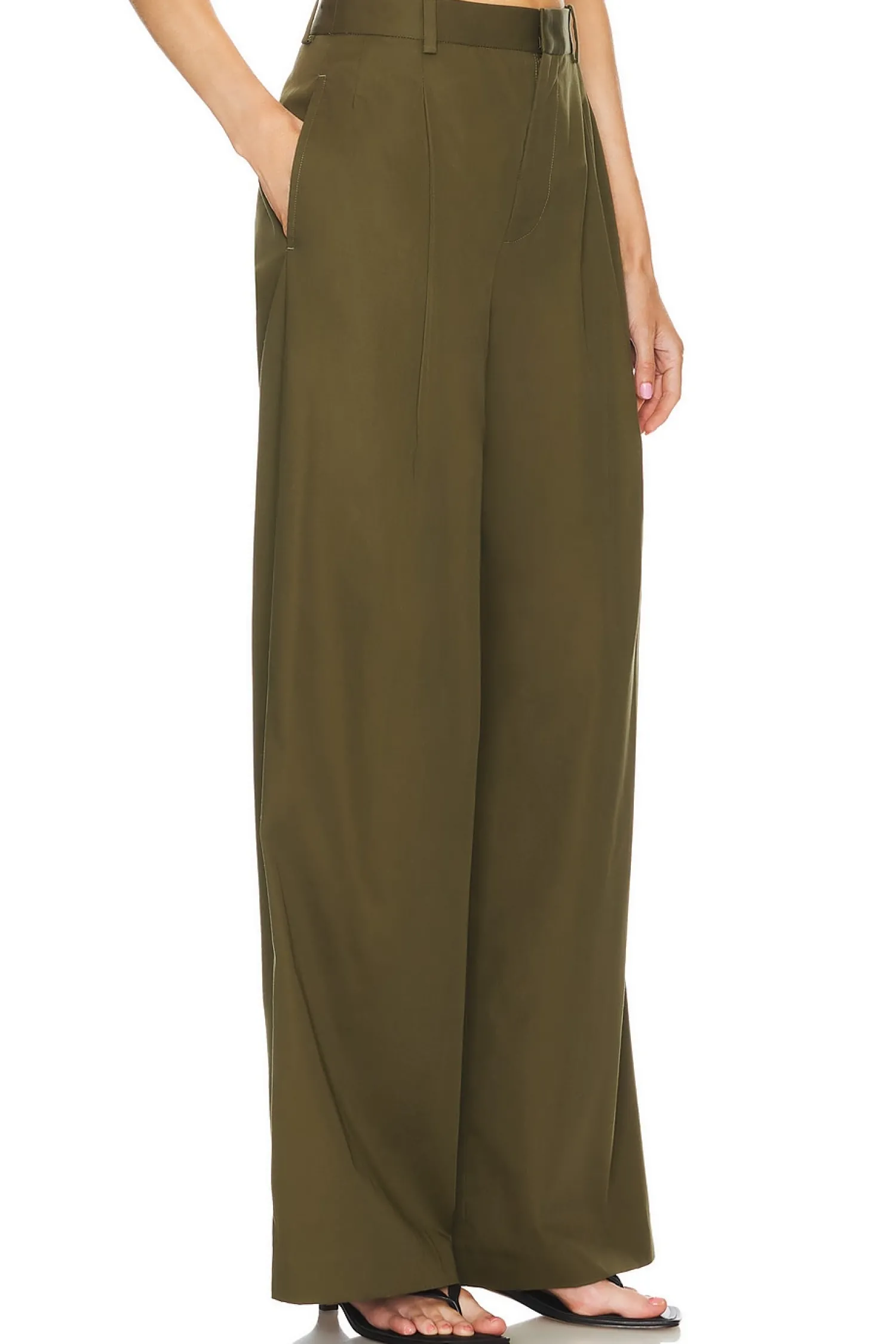 Women FRAME Pants>Pleated Wide Leg Pant