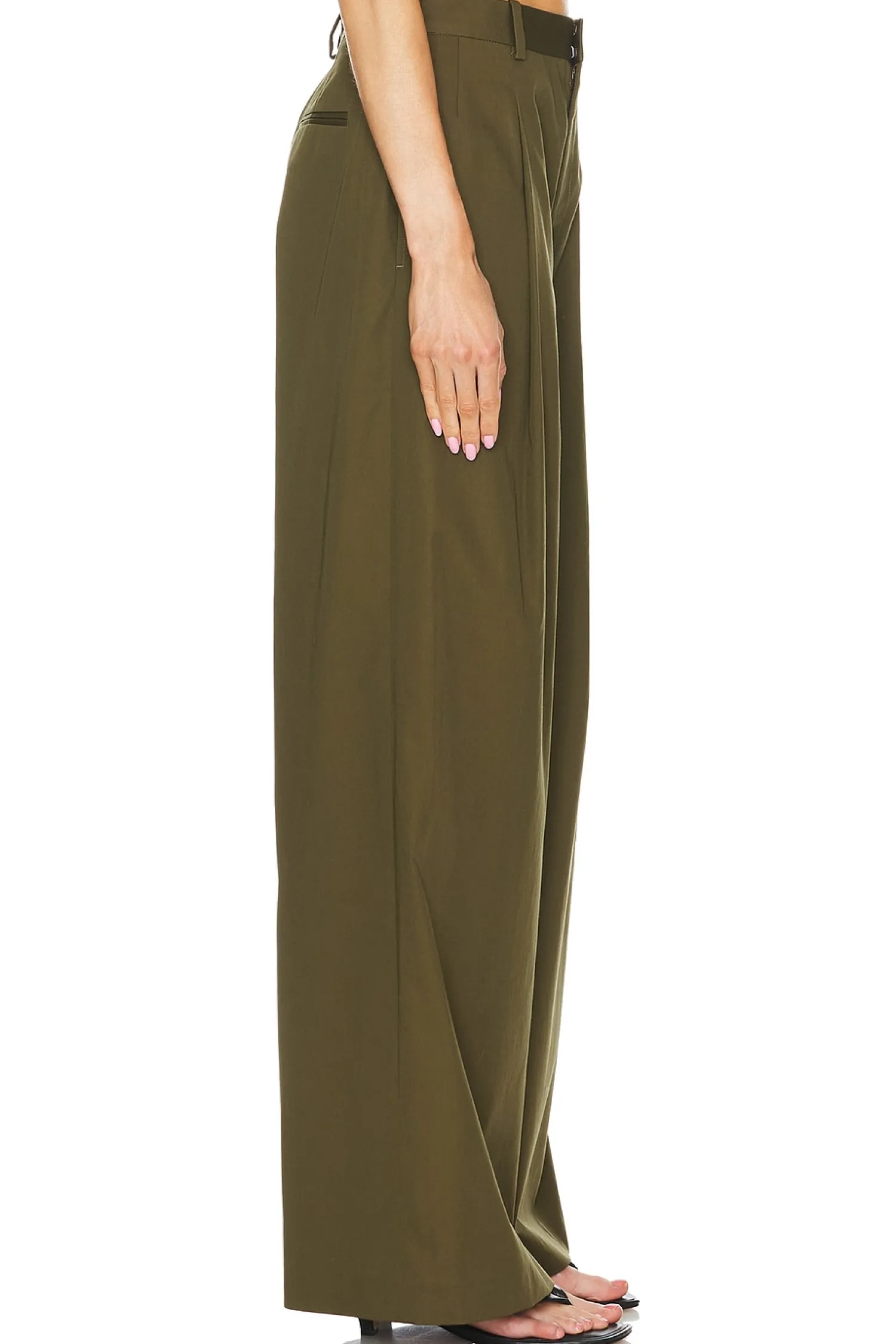 Women FRAME Pants>Pleated Wide Leg Pant