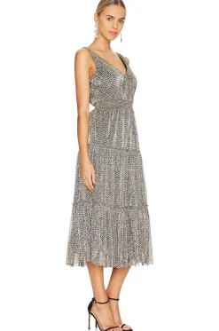 Women 1. STATE Dresses>Plunge V Midi Dress