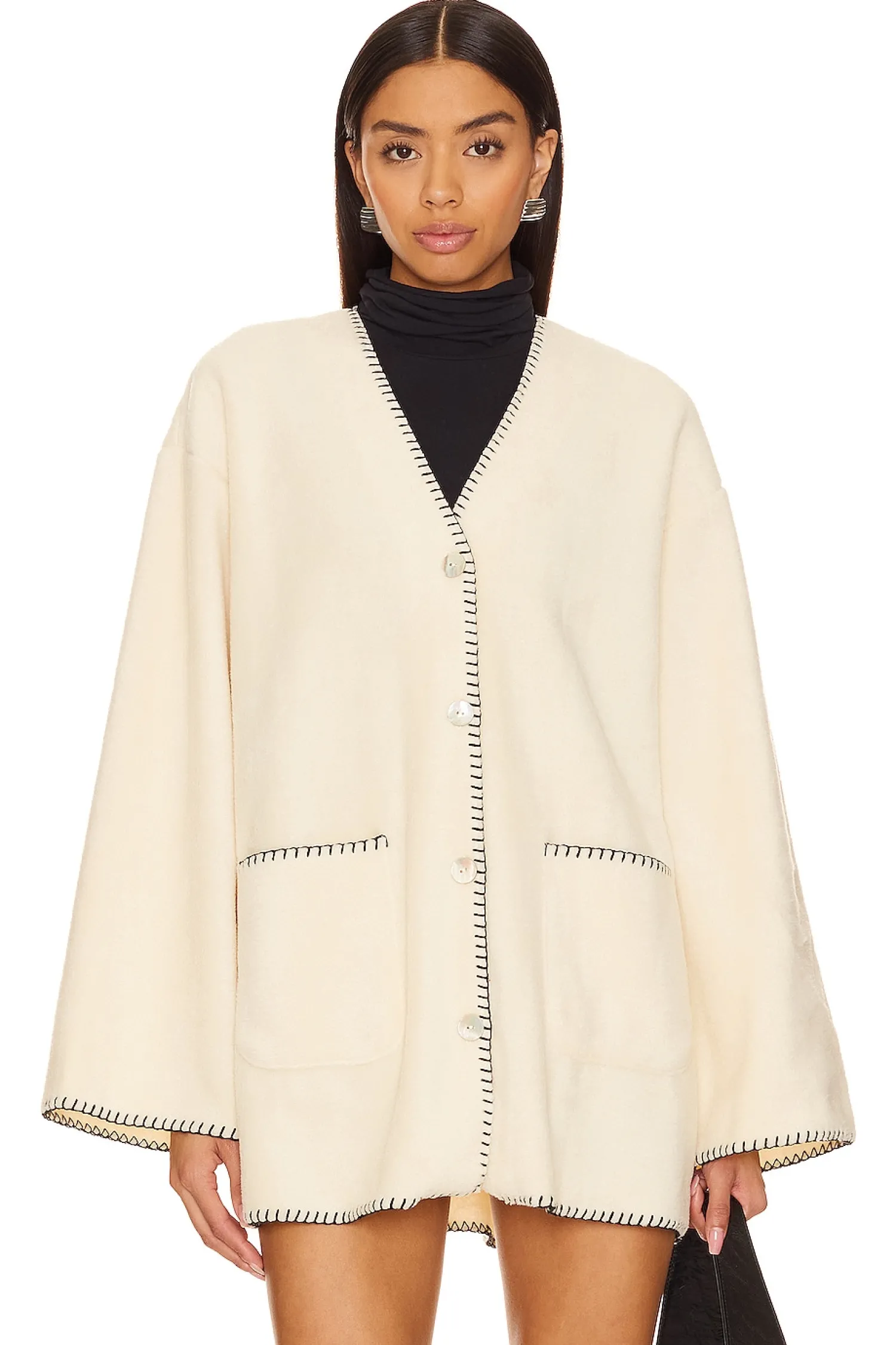 Women DONNI. Jackets & Coats>Polar Fleece Stitch Jacket