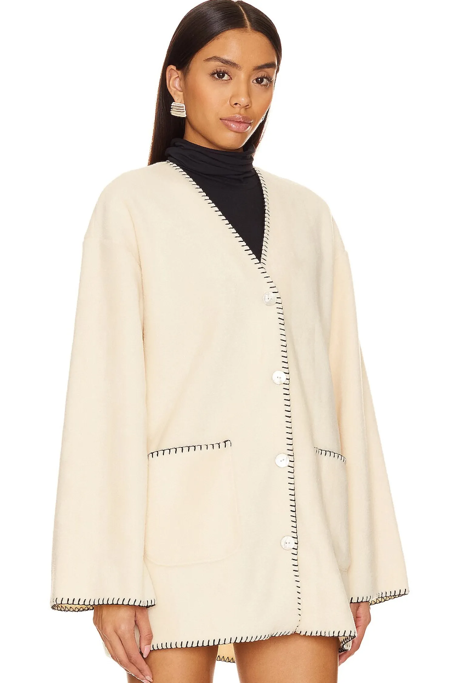 Women DONNI. Jackets & Coats>Polar Fleece Stitch Jacket