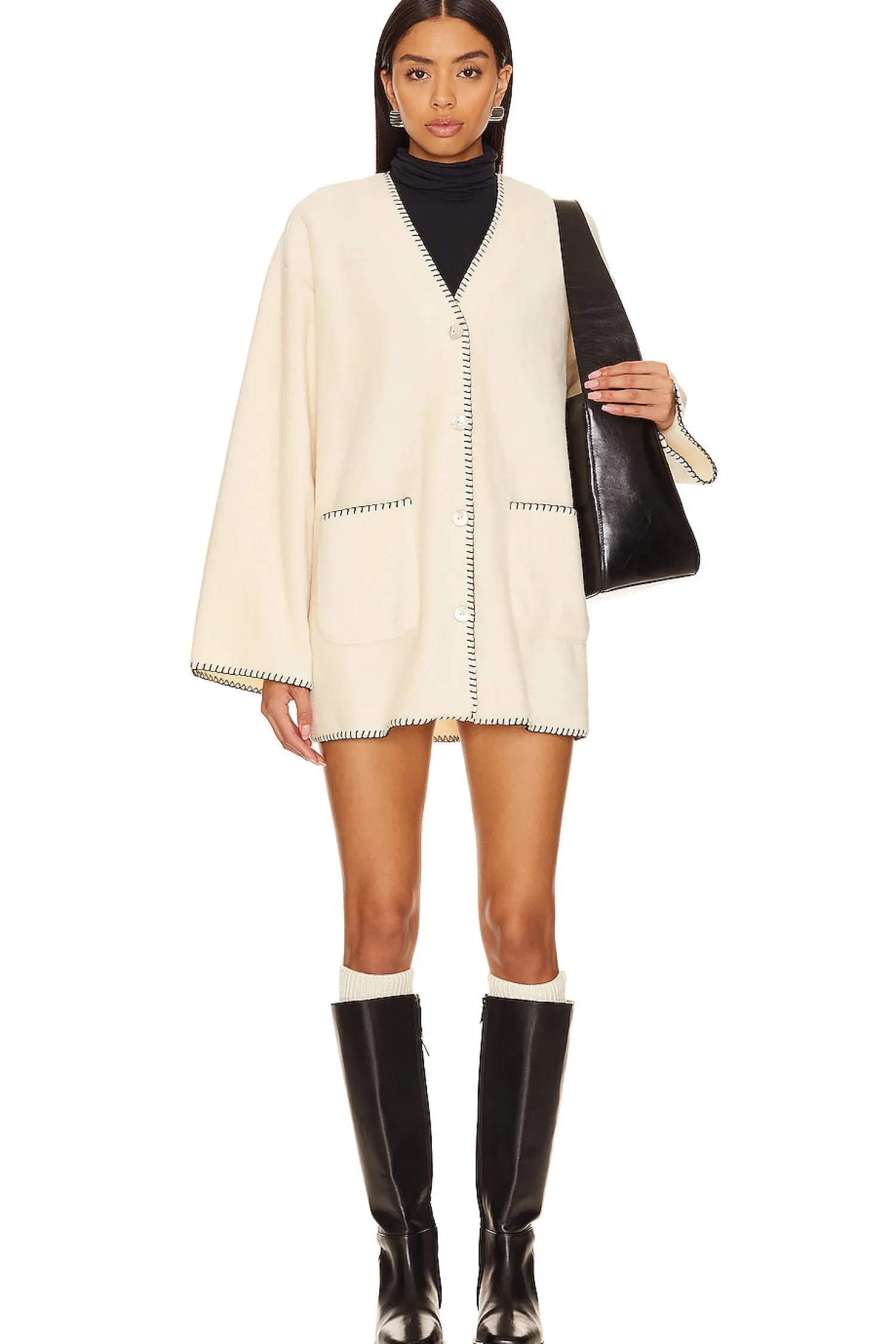 Women DONNI. Jackets & Coats>Polar Fleece Stitch Jacket