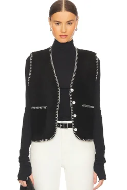 Women DONNI. Jackets & Coats>Polar Fleece Stitch Vest