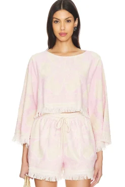Women Zimmermann Matching Sets>Pop Towelling Crop Top