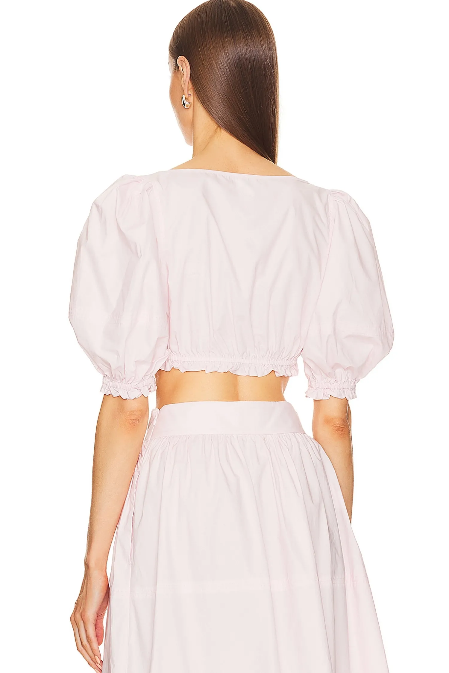 Women Helsa Matching Sets>Poplin Cropped Peasant Top