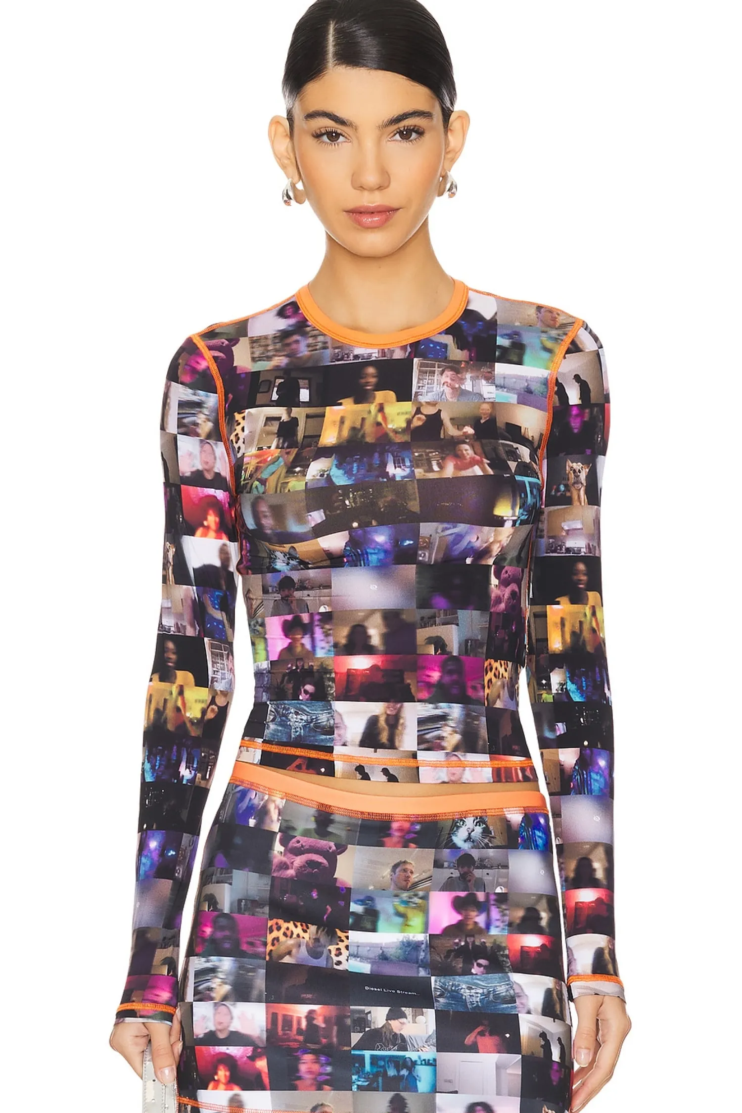 Women Diesel Matching Sets>Printed Long Sleeve Top