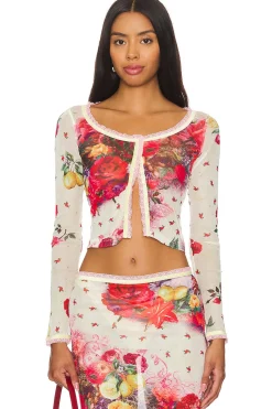 Women Jaded London Matching Sets>Printed Mesh Cardigan