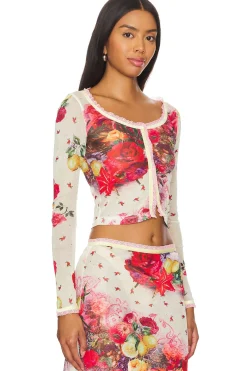 Women Jaded London Matching Sets>Printed Mesh Cardigan