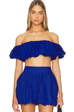 Women Susana Monaco Matching Sets>Puff Sleeve Crop Top