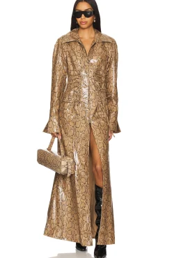 Women Kim Shui Jackets & Coats>Python Trench Coat