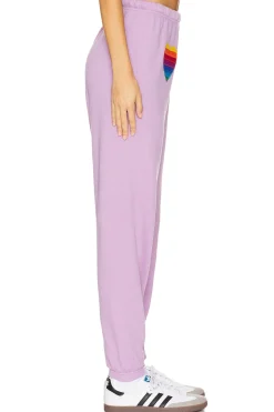 Women Aviator Nation Pants|Loungewear>Rainbow Heart Stitch Sweatpant
