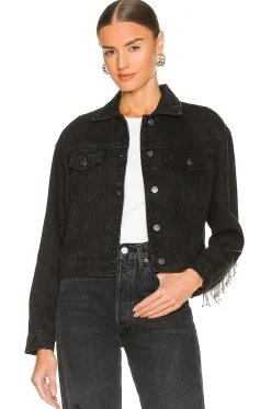 Women superdown Jackets & Coats>Raya Rhinestone Fringe Jacket