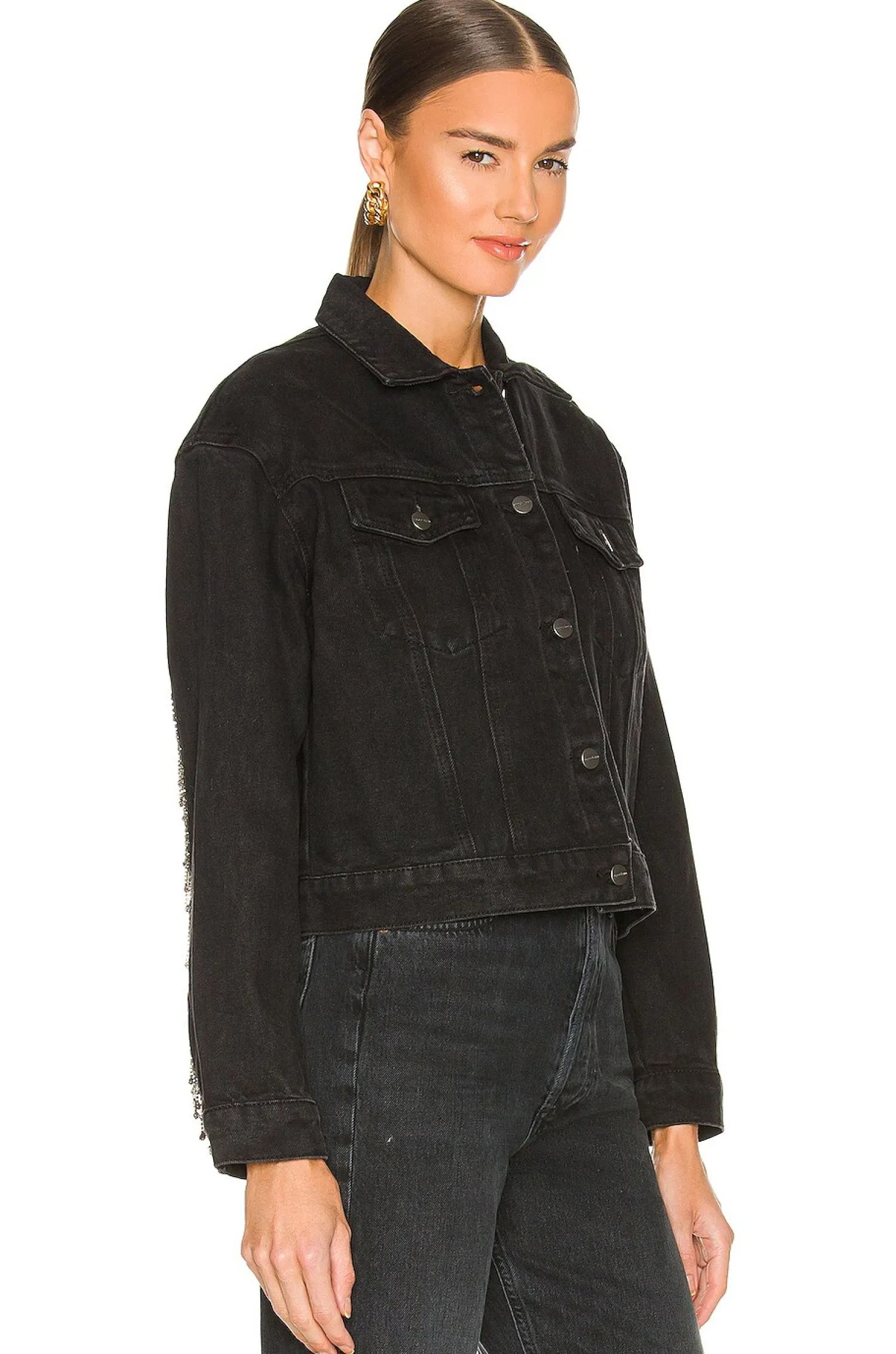 Women superdown Jackets & Coats>Raya Rhinestone Fringe Jacket