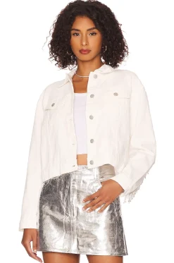 Women superdown Jackets & Coats>Raya Rhinestone Fringe Jacket
