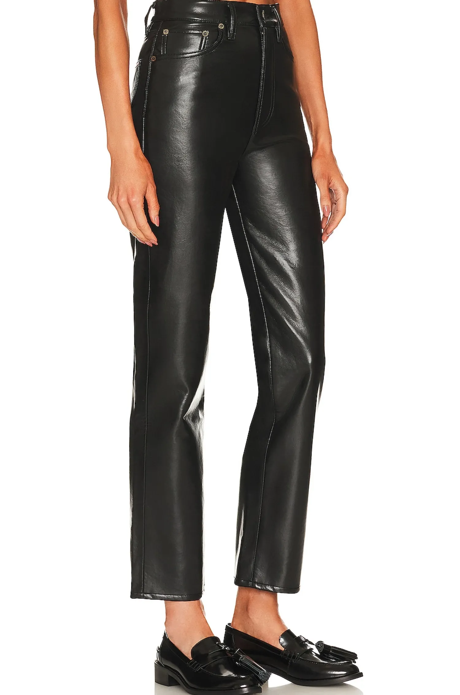 Women AGOLDE Pants>Recycled Leather Fitted 90's
