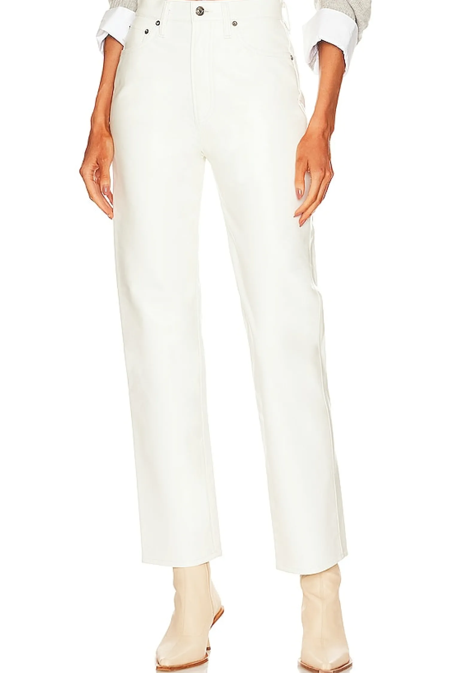 Women AGOLDE Pants>Recycled Leather Fitted 90's