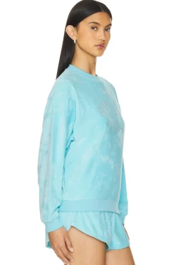 Women 7 Days Active Loungewear>Recycled Velvet Crewneck