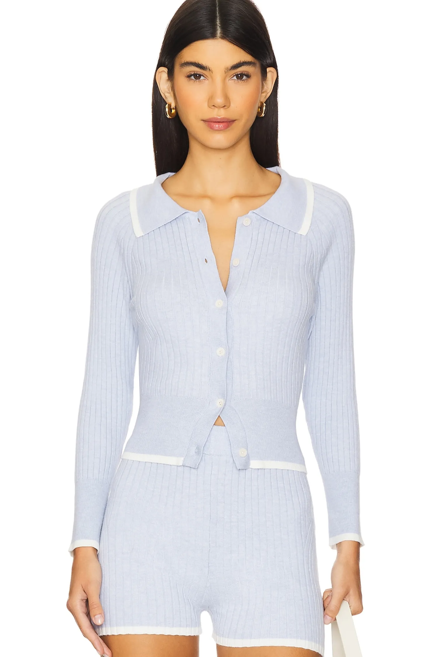Women MATTHEW BRUCH Matching Sets>Rib Knit Cropped Cardigan