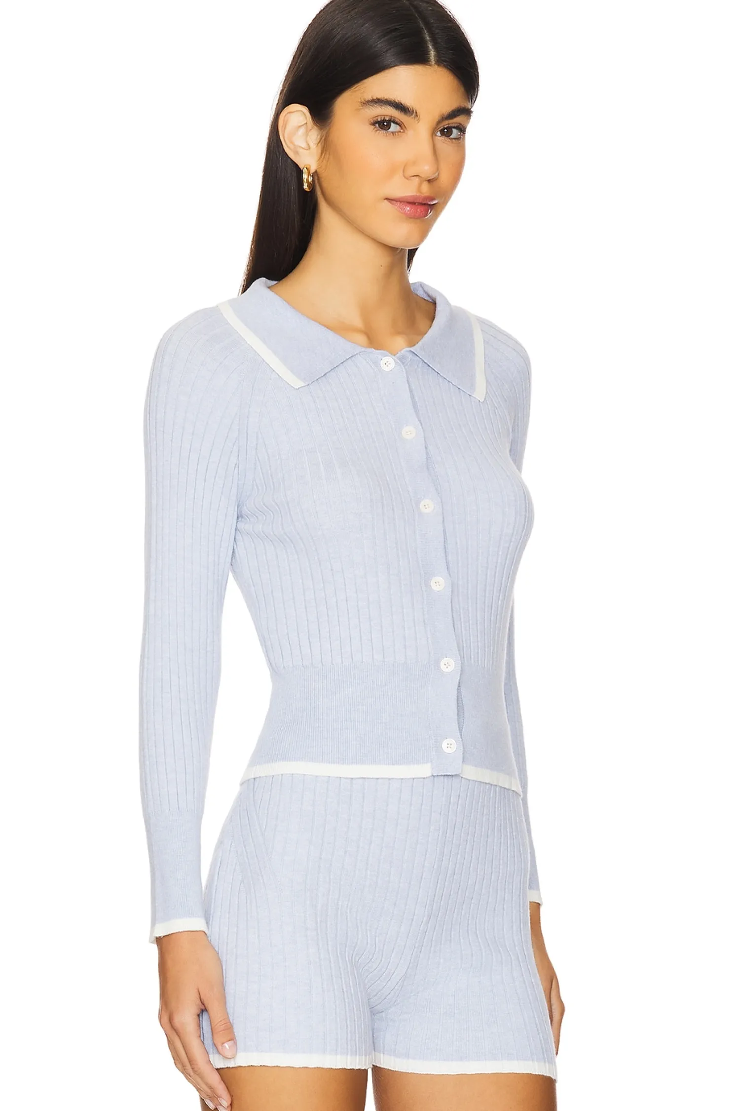 Women MATTHEW BRUCH Matching Sets>Rib Knit Cropped Cardigan