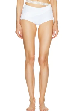 Women Vaillant Lingerie & Sleepwear>Ribbed Jersey Mini Short With Asymmetric Lace Waist