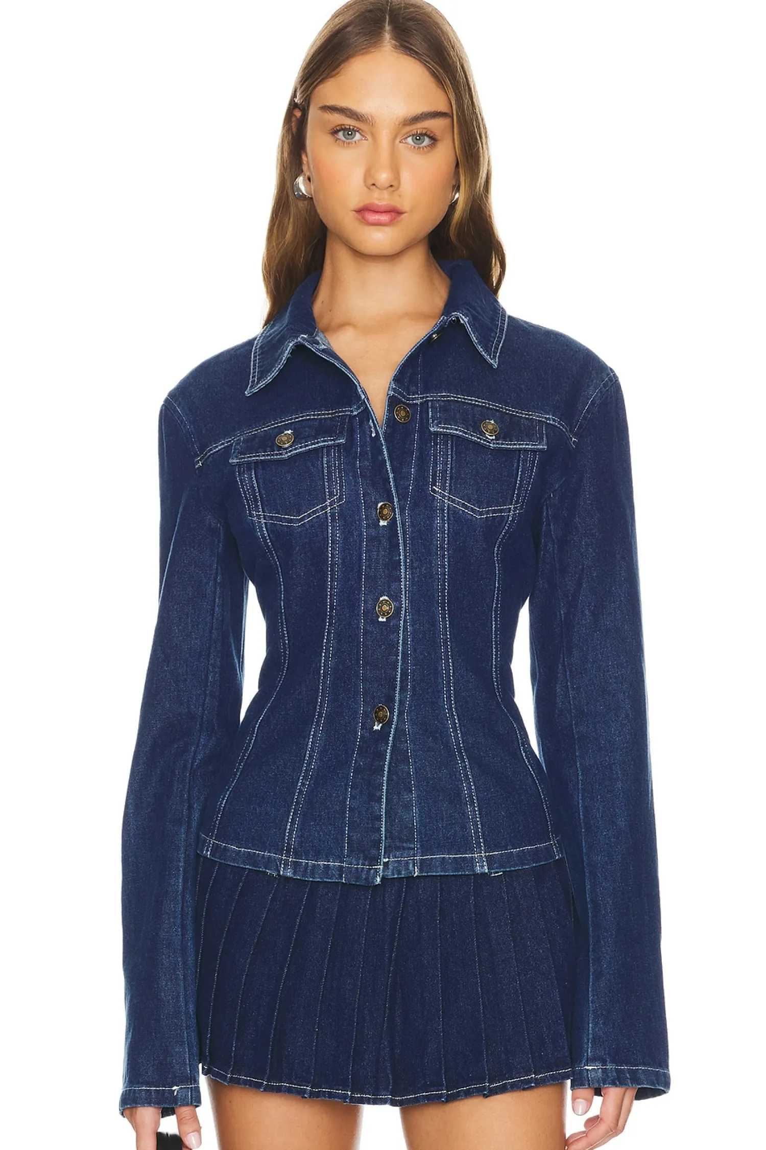 Women LIONESS Matching Sets|Jackets & Coats>Rider Denim Jacket