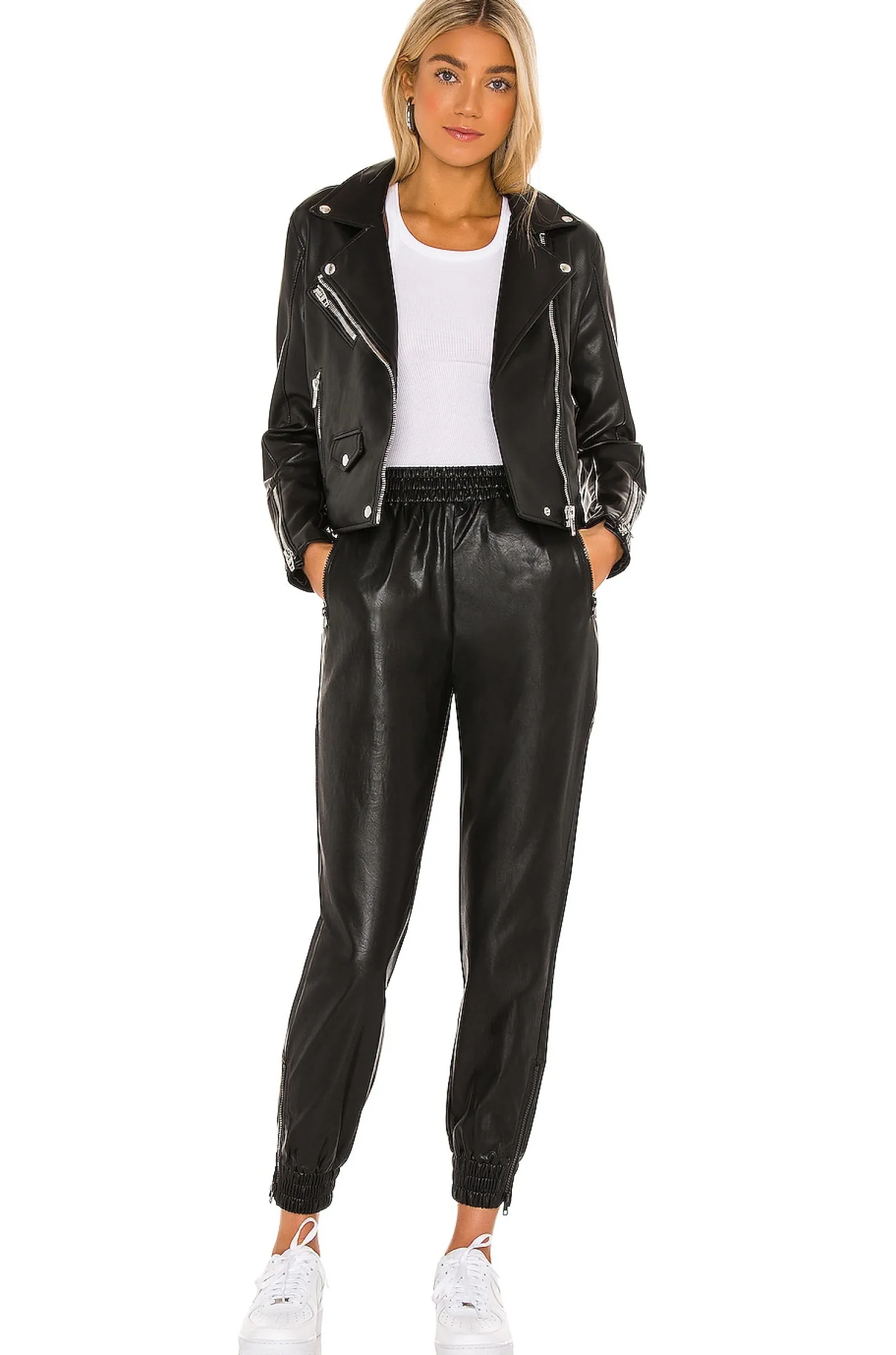 Women superdown Pants>Rinah Faux Leather Jogger Pant