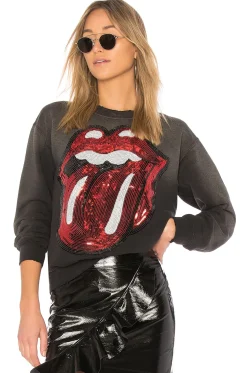 Women Madeworn Loungewear>Rolling Stones Sequins Sweatshirt