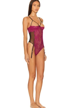 Women fleur du mal Lingerie & Sleepwear>Roxy Peekaboo Garter Bodysuit