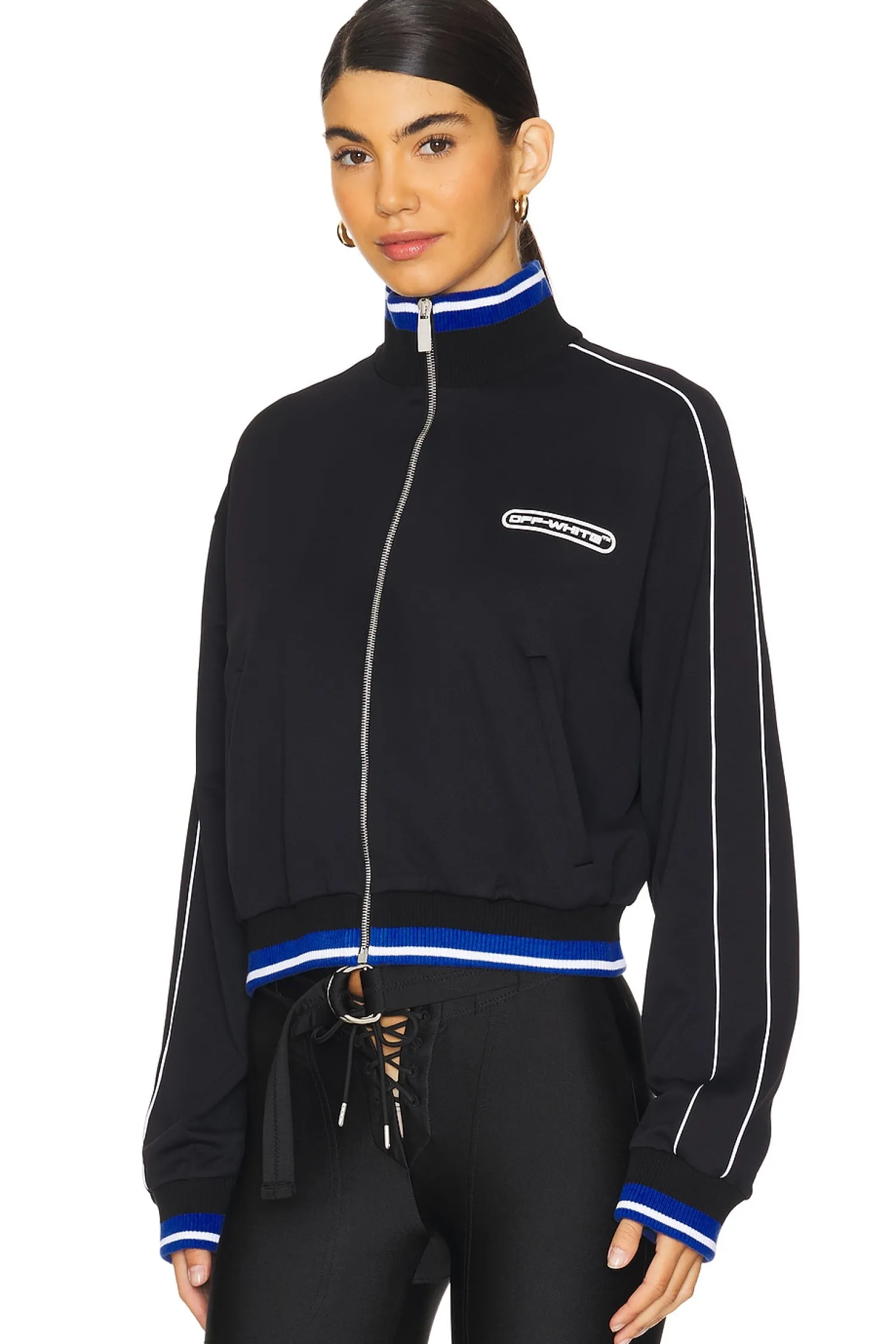 Women OFF-WHITE Jackets & Coats>90's Logo Crop Track Jacket