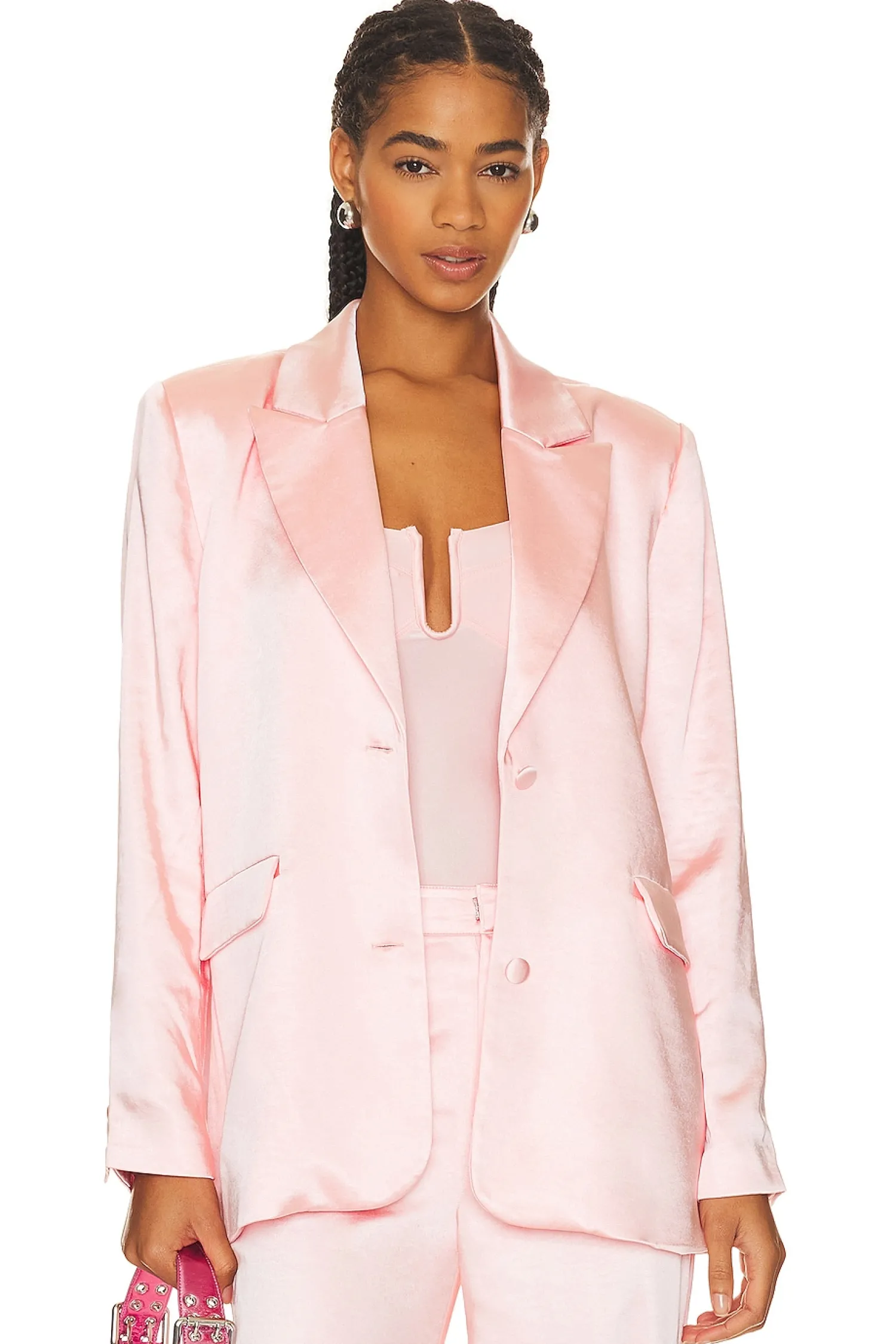 Women Good American Jackets & Coats>Satin Blazer