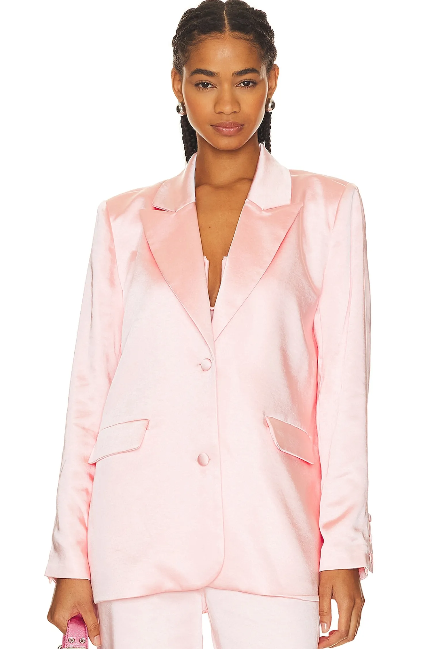 Women Good American Jackets & Coats>Satin Blazer