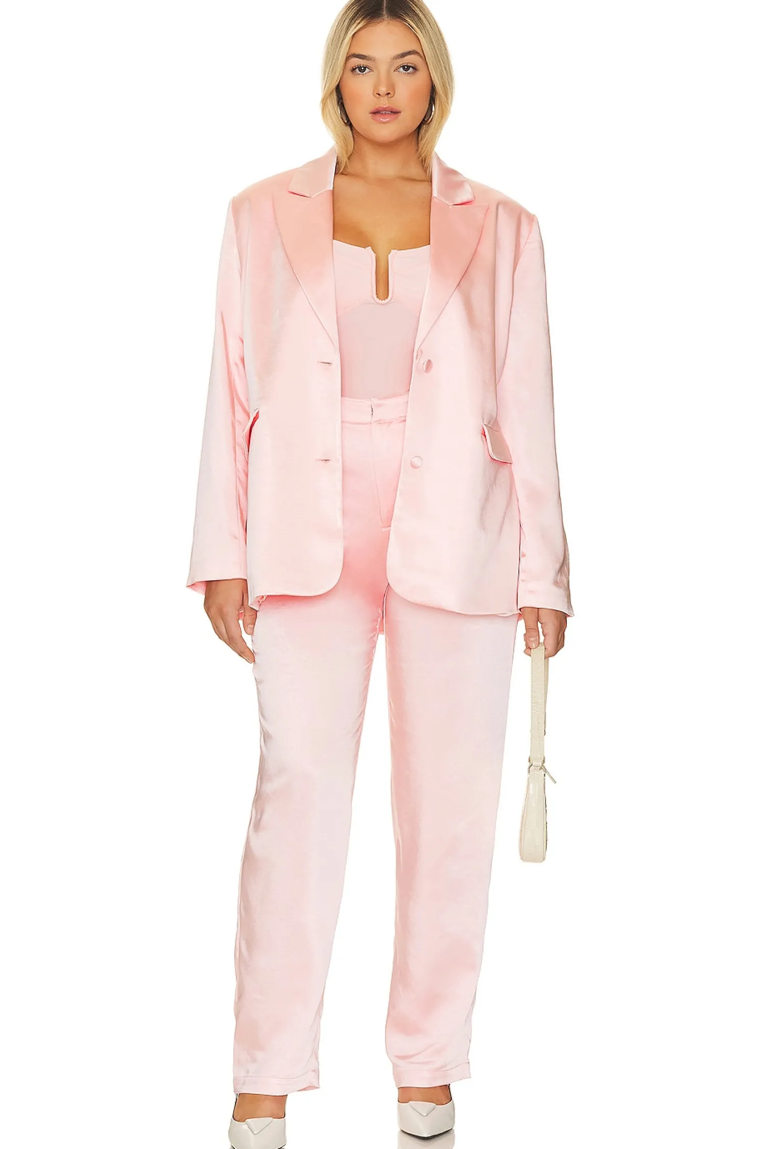 Women Good American Jackets & Coats>Satin Blazer