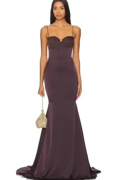 Women Alex Perry Dresses>Satin Bustier Gown