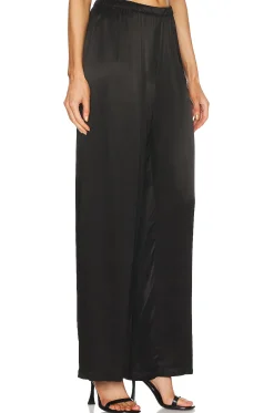 Women Enza Costa Pants>Satin High Waist Wide Leg