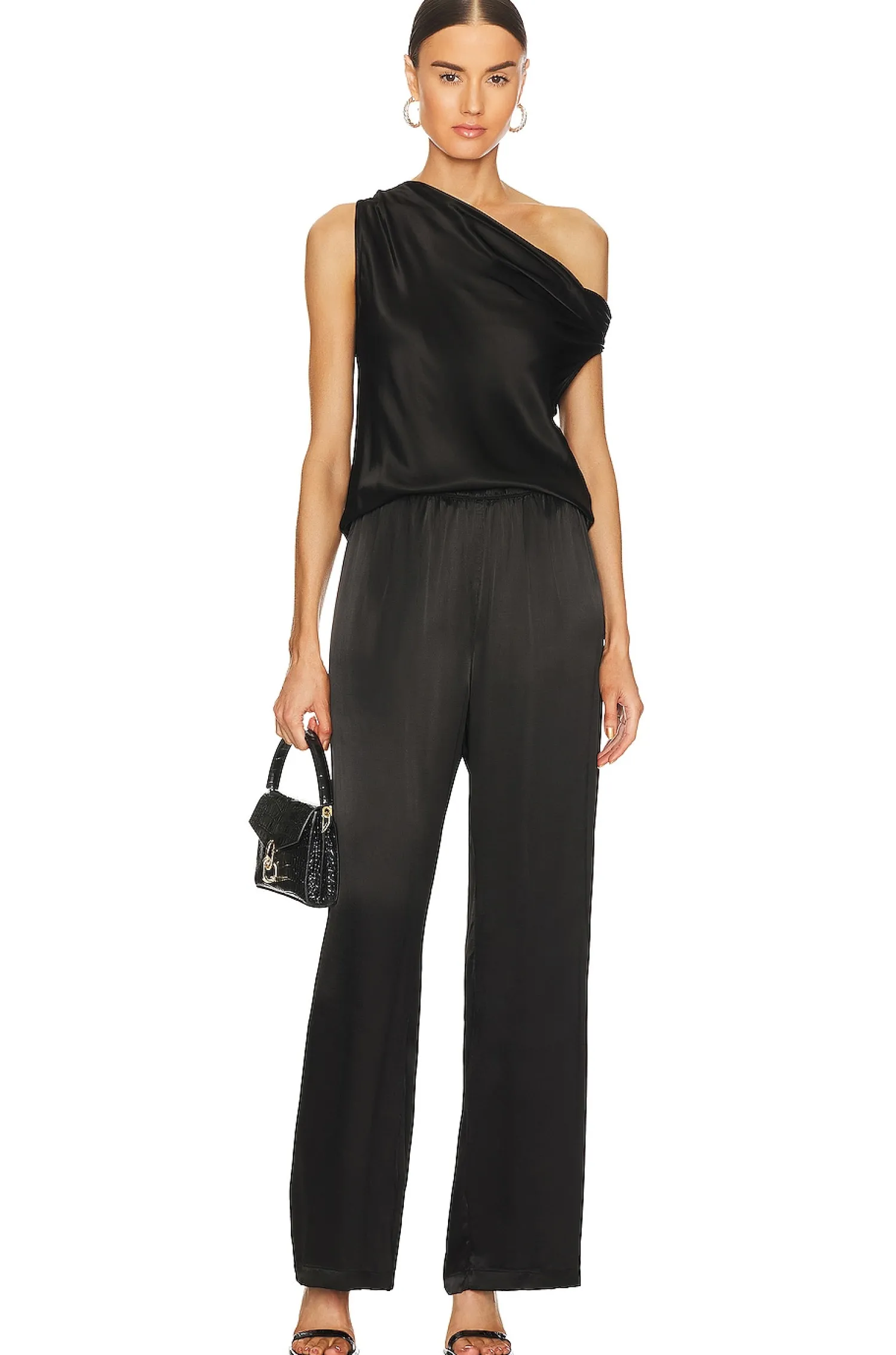 Women Enza Costa Pants>Satin High Waist Wide Leg