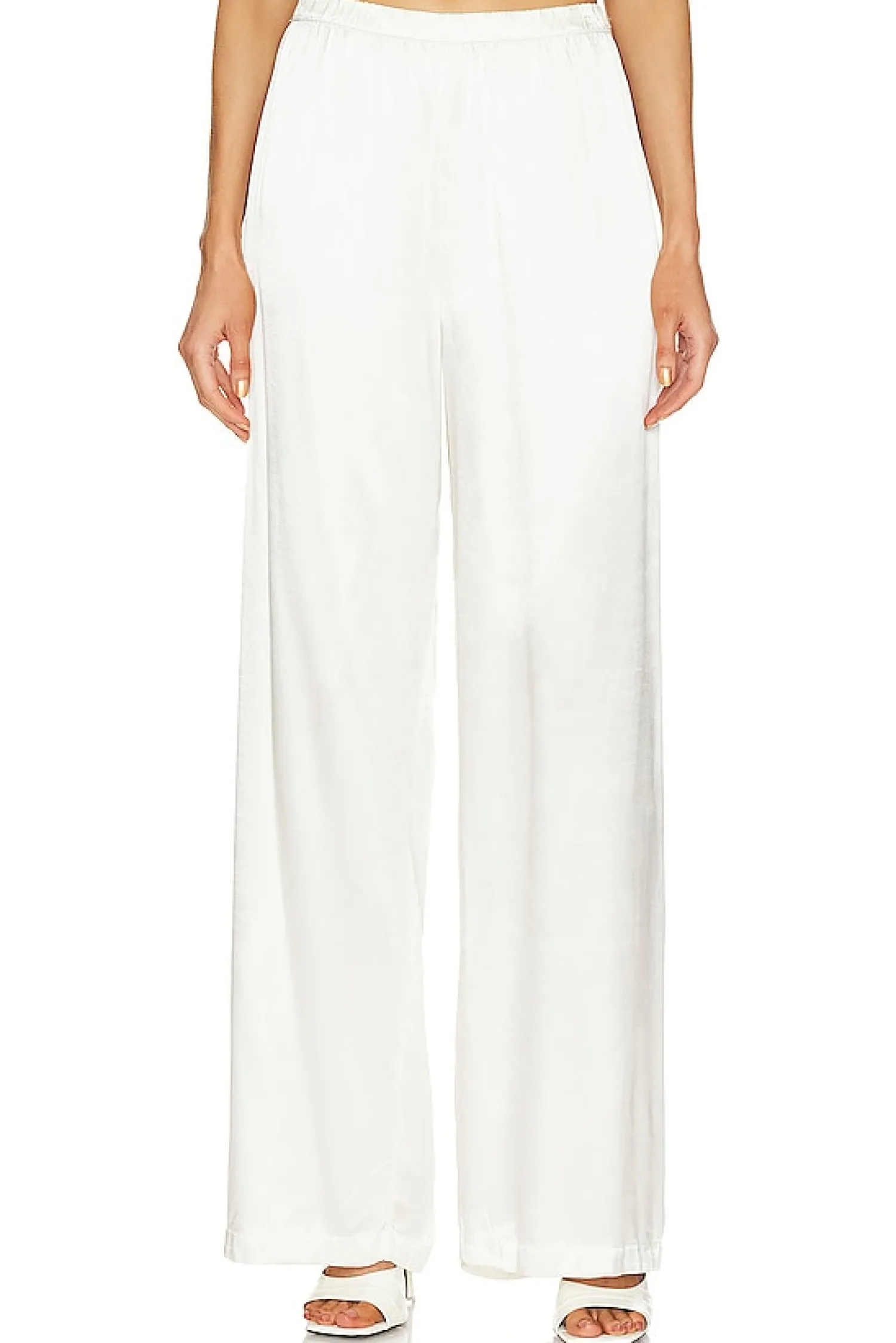 Women Enza Costa Pants>Satin High Waist Wide Leg