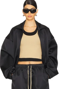 Women Fear of God ESSENTIALS Jackets & Coats>Satin Nylon Bomber Jacket