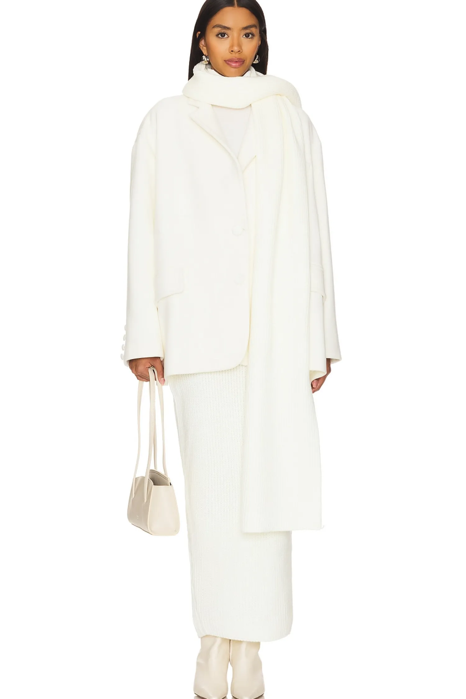 Women SELMACILEK Jackets & Coats>Scarf-detailed Cachet Blazer Jacket