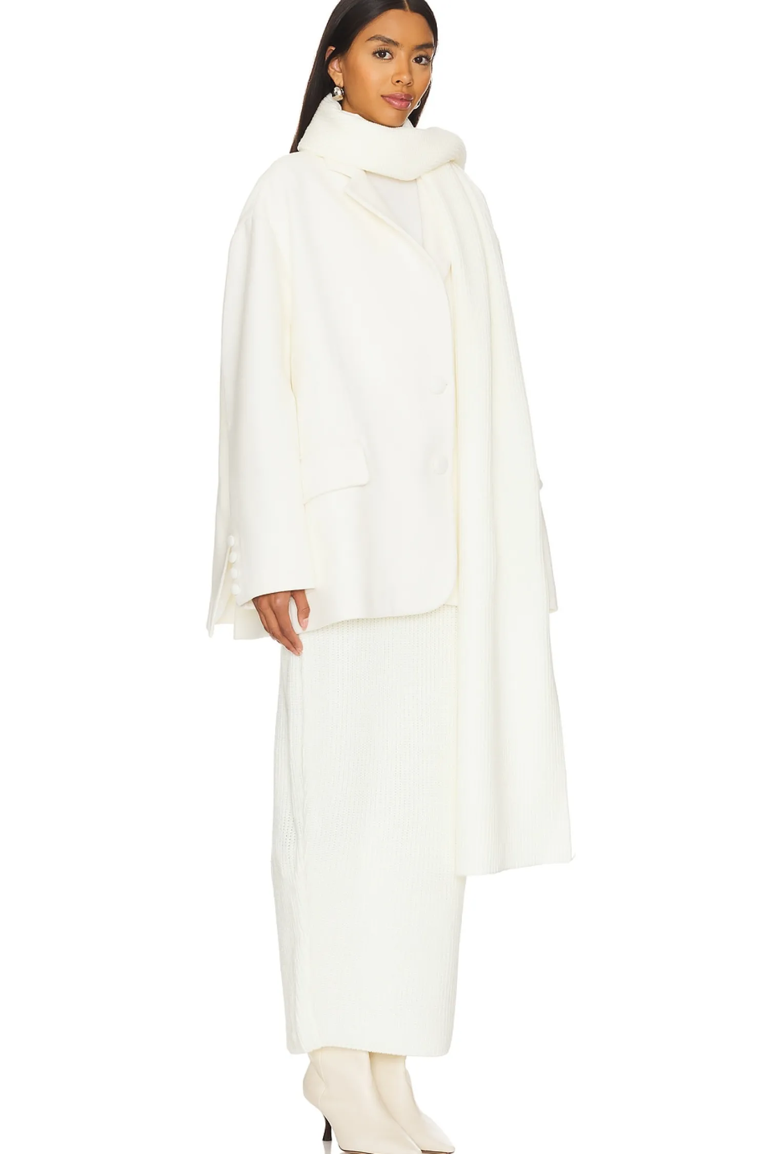 Women SELMACILEK Jackets & Coats>Scarf-detailed Cachet Blazer Jacket