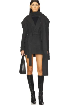 Women SELMACILEK Jackets & Coats>Scarf-detailed Cachet Blazer Jacket