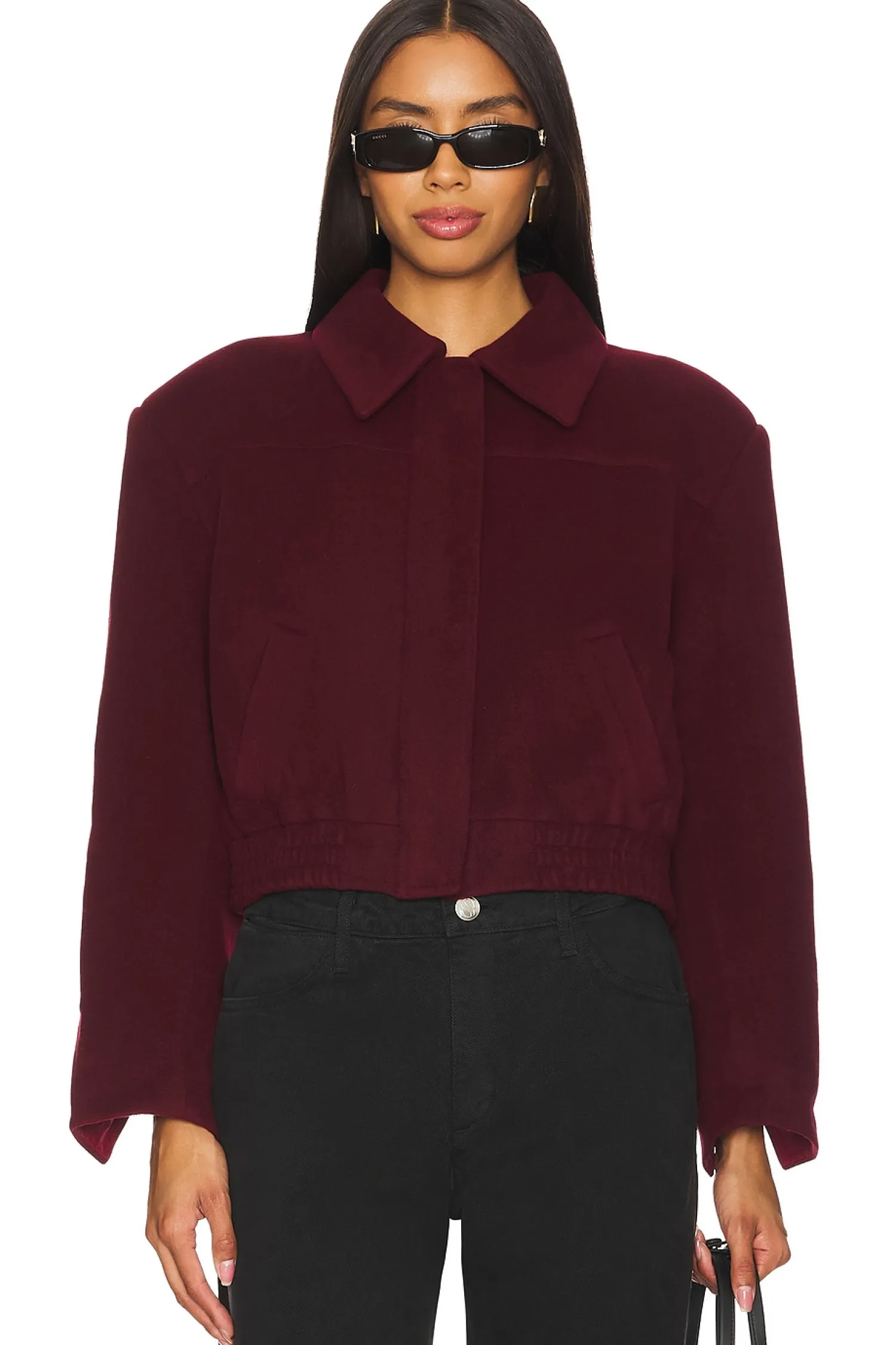 Women SELMACILEK Jackets & Coats>Scarf-detailed Cachet Bomber Jacket
