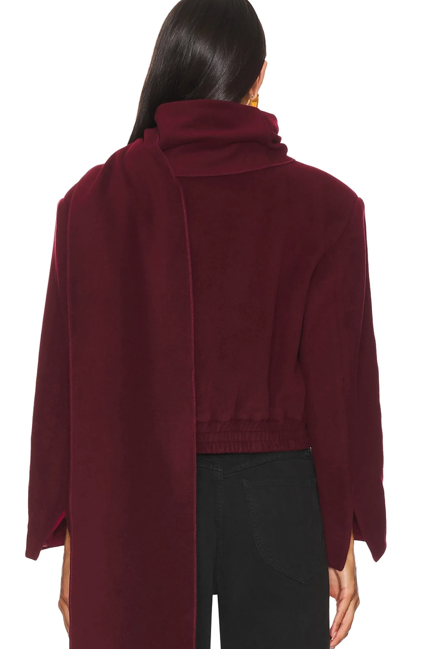 Women SELMACILEK Jackets & Coats>Scarf-detailed Cachet Bomber Jacket